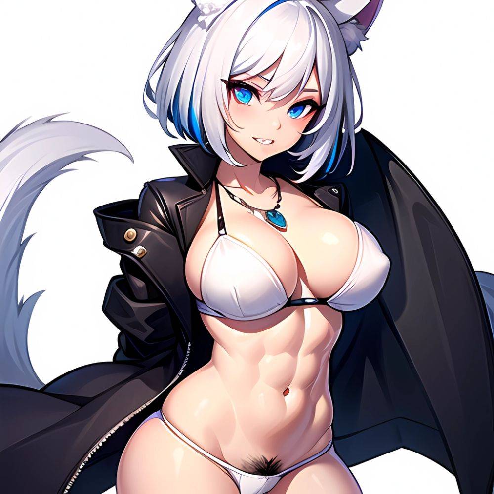 Solo 1girl Abs Animal Ears Aria Crystalplanet00 Bbc Chan Biting Black Hair Black Sclera Blue Eyes Breasts Colored Sclera Cropped, 3942657909 - AI Hentai - #main