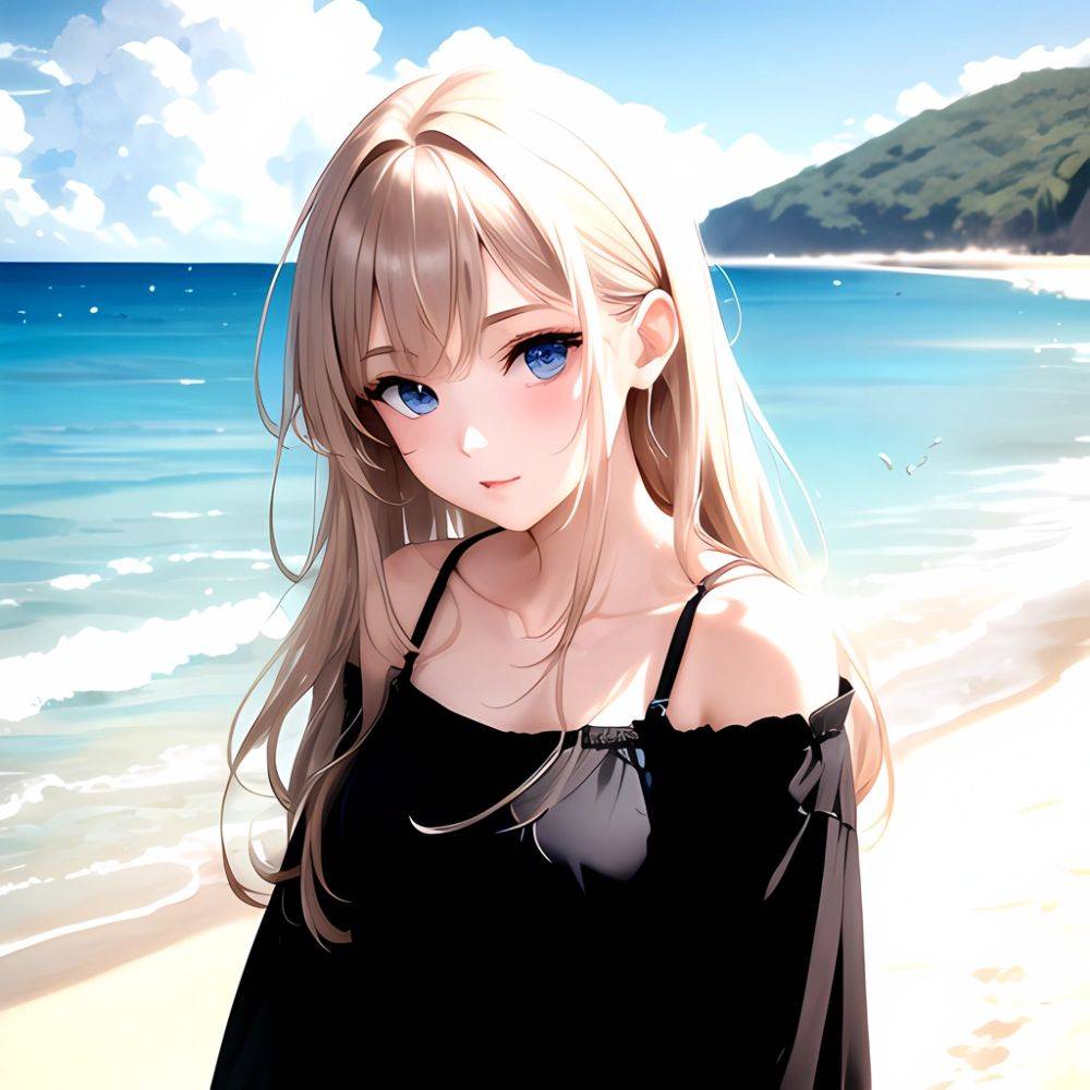 1girl Solo Beach Blue Eyes, 1798178490 - AI Hentai - #main