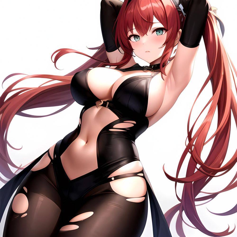 Roana Epic Seven 1girl Areola Slip Arm Garter Armpits Arms Behind Head Black Bodysuit Blush Bodysuit Breasts Brown Hair Covered, 787185447 - AI Hentai - #main