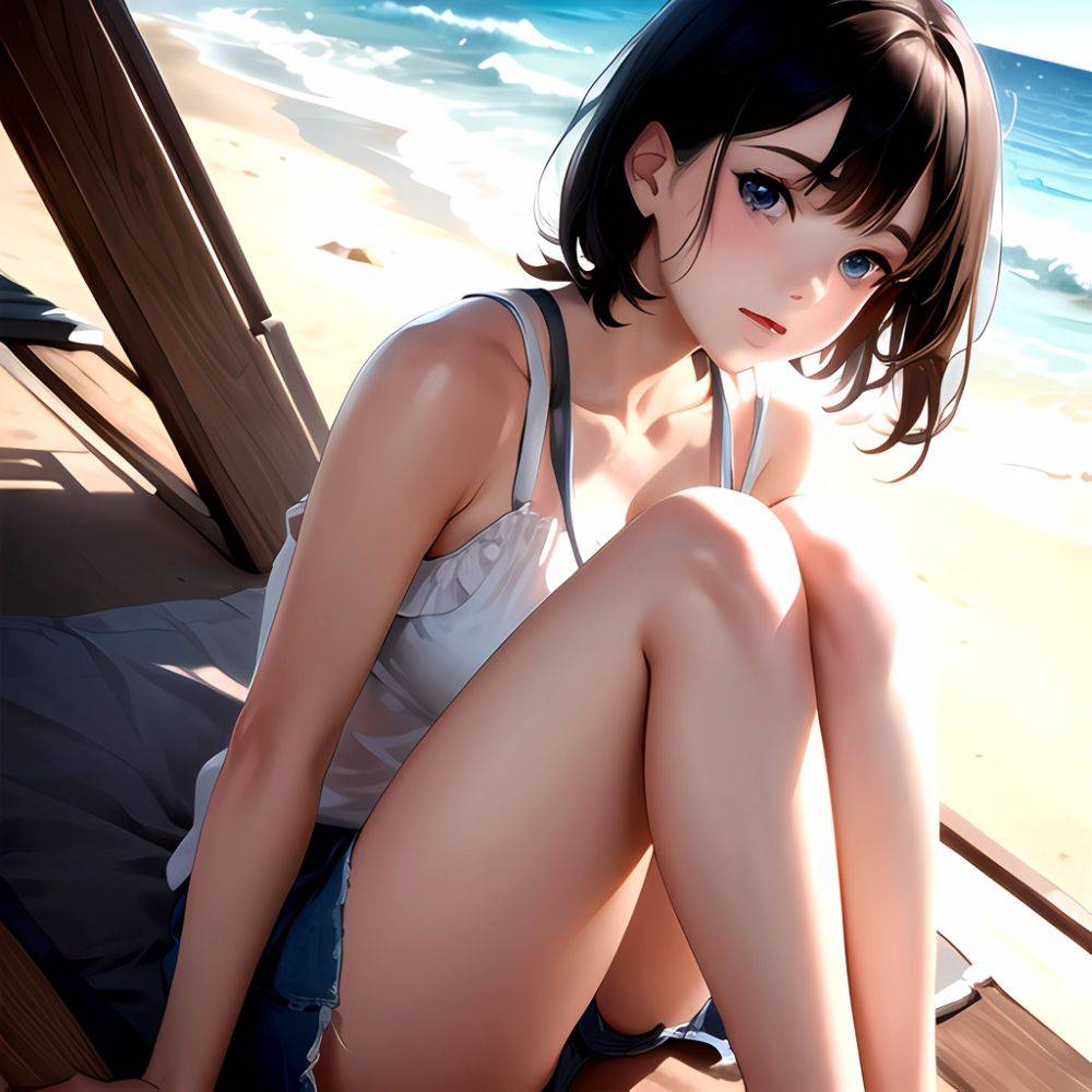 1girl Solo Beach Blue Eyes, 1656758416 - AI Hentai - #main