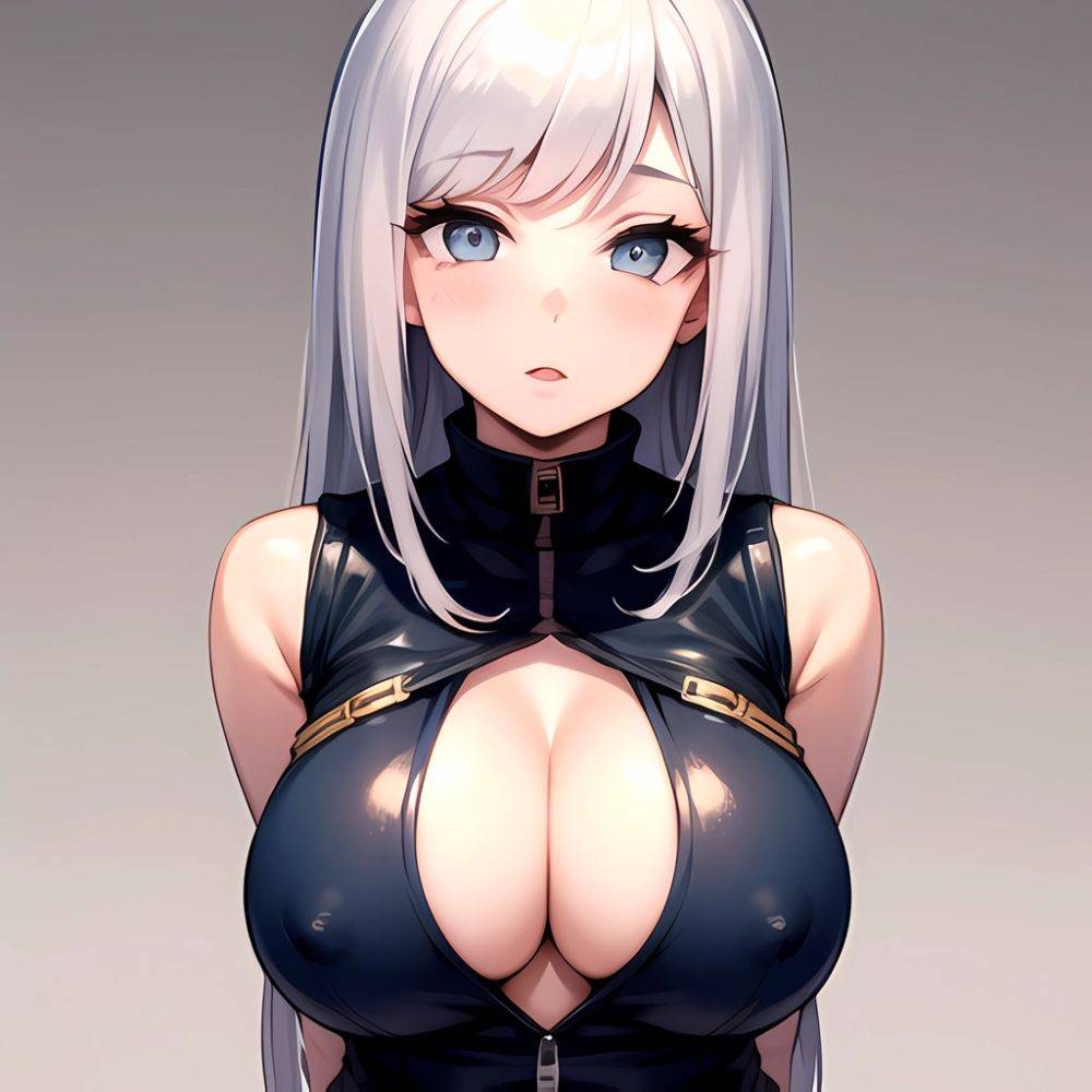 1girl Solo Big Boobs Pov Arms Behind Back Simple Background, 777643253 - AI Hentai - #main