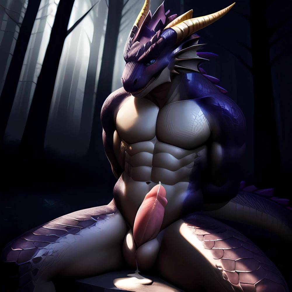 Anthro Dragon Male Solo Abs Cum Dripping Muscular Dragon Penis Genital Slit Furry Sitting Realistic Scales Detailed Scales Textu, 3318618921 - AI Hentai - #main