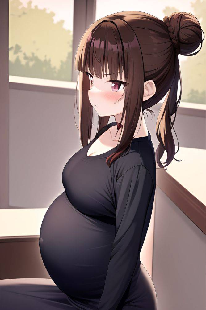 Anime Pregnant Small Tits 40s Age Serious Face Brunette Hair Bun Hair Style Light Skin Crisp Anime Party Side View Sleeping Goth 3663515193523201884 - AI Hentai - #main