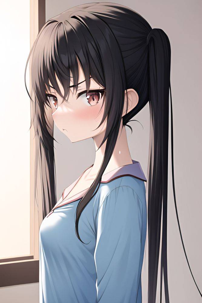 Anime Skinny Small Tits 18 Age Serious Face Black Hair Pigtails Hair Style Light Skin Soft Anime Oasis Side View Cumshot Pajamas 3663519056909534942 - AI Hentai - #main