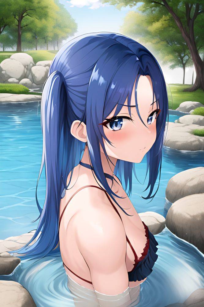 Anime Muscular Small Tits 70s Age Seductive Face Blue Hair Slicked Hair Style Light Skin Dark Fantasy Meadow Side View Bathing Schoolgirl 3663557712532608486 - AI Hentai - #main