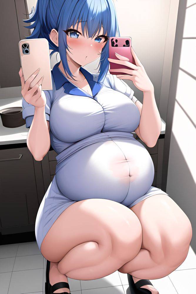 Anime Pregnant Small Tits 30s Age Ahegao Face Blue Hair Messy Hair Style Light Skin Mirror Selfie Kitchen Close Up View Squatting Nurse 3663569311737806619 - AI Hentai - #main