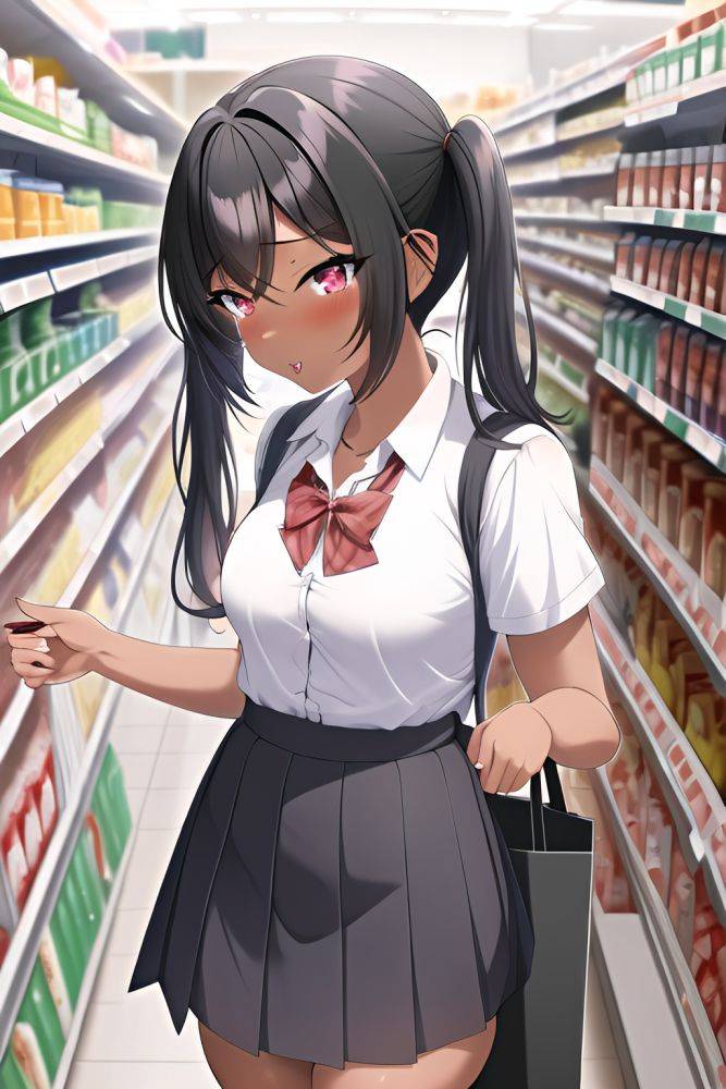 Anime Busty Small Tits 30s Age Ahegao Face Black Hair Pigtails Hair Style Dark Skin Skin Detail (beta) Grocery Side View On Back Schoolgirl 3663596369386202535 - AI Hentai - #main