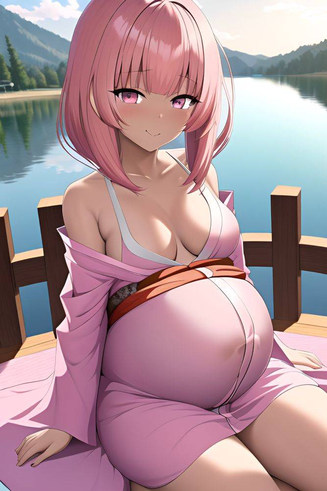 Anime Pregnant Small Tits 18 Age Seductive Face Pink Hair Bangs Hair Style Dark Skin 3d Lake Close Up View Sleeping Kimono 3663739389653724118 - AI Hentai - #main