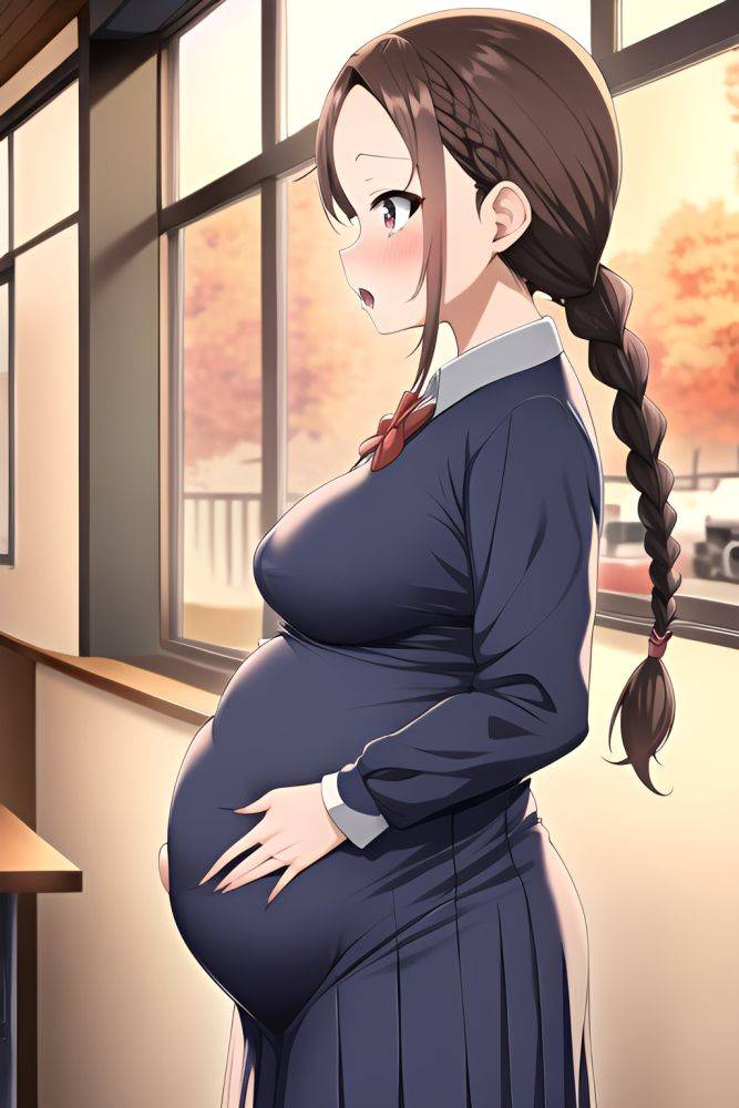 Anime Pregnant Small Tits 30s Age Shocked Face Brunette Braided Hair Style Light Skin Crisp Anime Cafe Side View Gaming Schoolgirl 3663283265302512842 - AI Hentai - #main