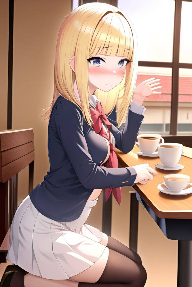 Anime Busty Small Tits 18 Age Sad Face Blonde Bangs Hair Style Light Skin Warm Anime Cafe Side View Jumping Schoolgirl 3663785777432906670 - AI Hentai - #main