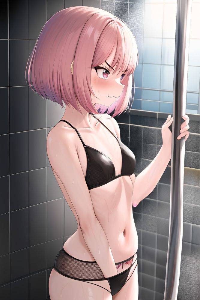Anime Skinny Small Tits 70s Age Angry Face Pink Hair Bobcut Hair Style Light Skin Cyberpunk Shower Side View Plank Fishnet 3663801239306772643 - AI Hentai - #main