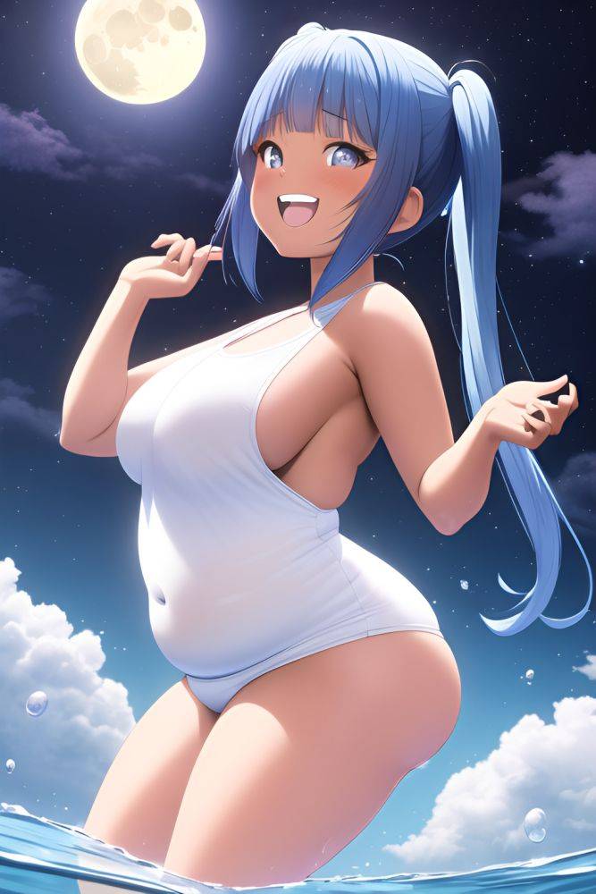 Anime Chubby Small Tits 30s Age Laughing Face Blue Hair Pigtails Hair Style Dark Skin 3d Moon Side View Bathing Teacher 3663886279272997659 - AI Hentai - #main