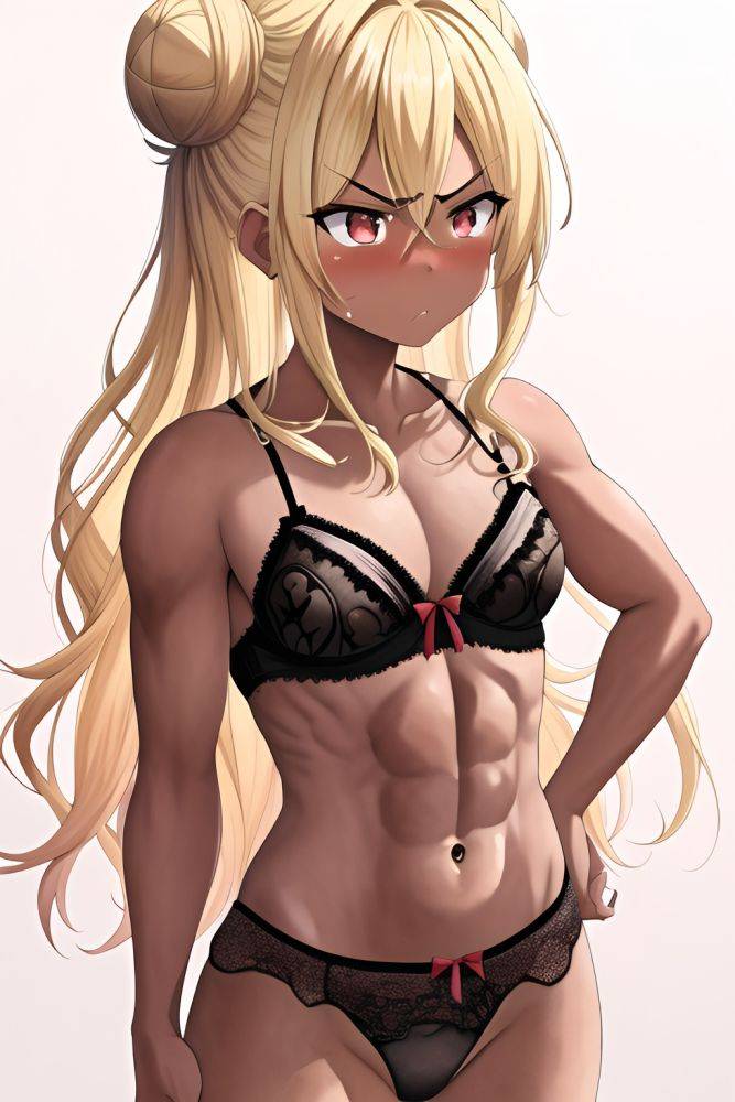 Anime Muscular Small Tits 40s Age Angry Face Blonde Hair Bun Hair Style Dark Skin Watercolor Desert Side View Cumshot Lingerie 3664064091988631971 - AI Hentai - #main