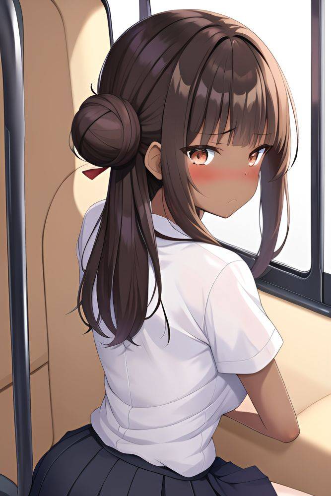 Anime Skinny Small Tits 18 Age Sad Face Brunette Hair Bun Hair Style Dark Skin Soft + Warm Bus Back View Massage Schoolgirl 3664354001741786867 - AI Hentai - #main