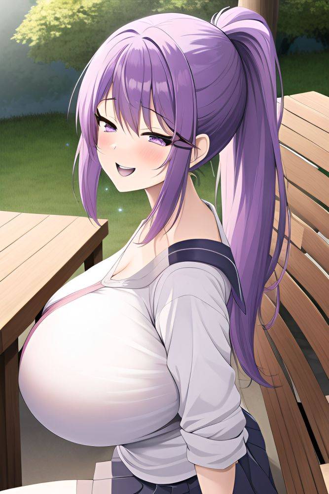 Anime Skinny Huge Boobs 60s Age Laughing Face Purple Hair Ponytail Hair Style Light Skin Charcoal Lake Side View Sleeping Schoolgirl 3664369461848498685 - AI Hentai - #main