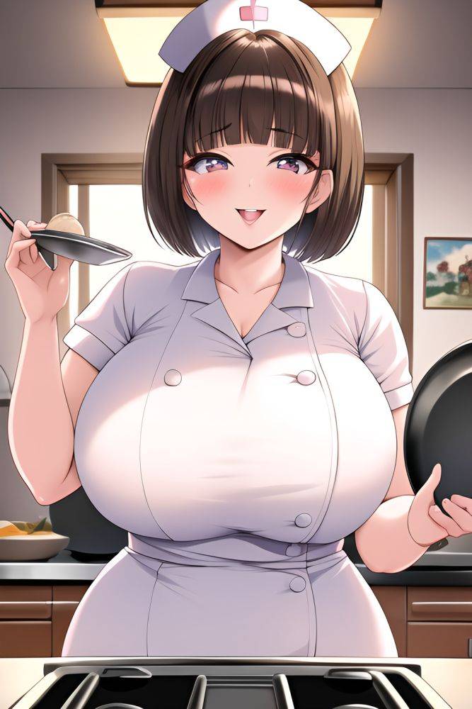 Anime Chubby Huge Boobs 50s Age Happy Face Brunette Bobcut Hair Style Light Skin Vintage Car Close Up View Cooking Nurse 3664392654843754668 - AI Hentai - #main