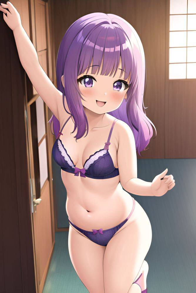 Anime Chubby Small Tits 70s Age Happy Face Purple Hair Pixie Hair Style Light Skin Warm Anime Wedding Side View Jumping Lingerie 3663190492257796962 - AI Hentai - #main
