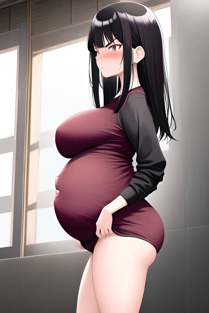 Anime Pregnant Small Tits 60s Age Angry Face Black Hair Bangs Hair Style Light Skin Warm Anime Strip Club Side View Yoga Fishnet 3664462235462527449 - AI Hentai - #main