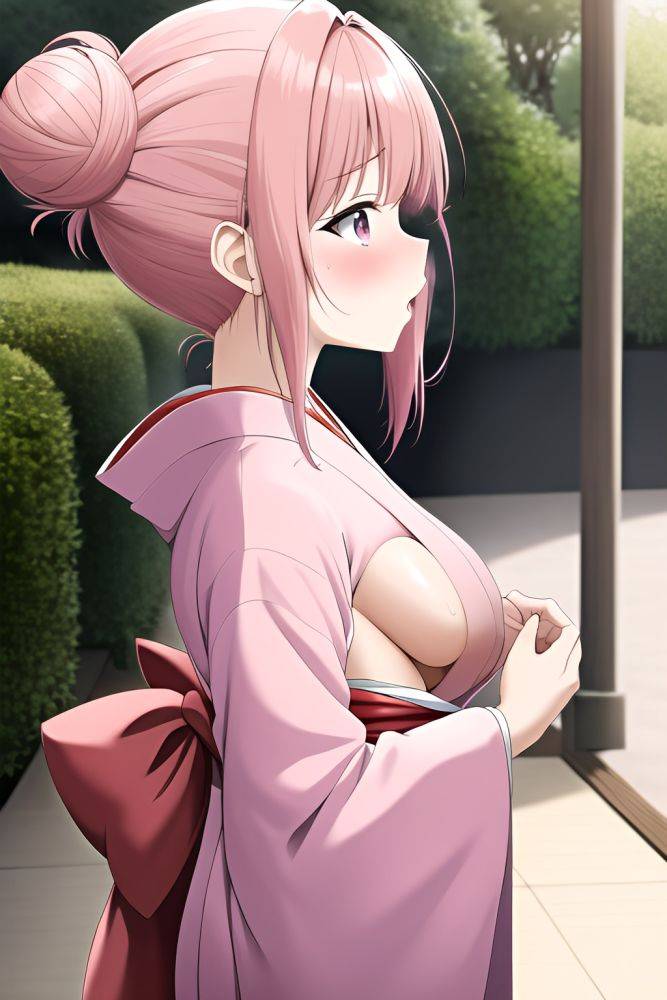 Anime Busty Small Tits 40s Age Shocked Face Pink Hair Hair Bun Hair Style Light Skin Soft + Warm Gym Side View Cumshot Kimono 3664829455000137690 - AI Hentai - #main