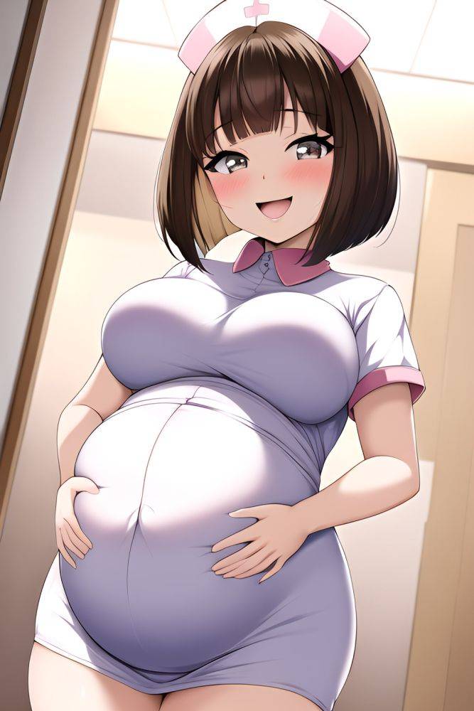 Anime Pregnant Small Tits 60s Age Laughing Face Brunette Bobcut Hair Style Light Skin Soft + Warm Mall Close Up View T Pose Nurse 3664837185569649336 - AI Hentai - #main