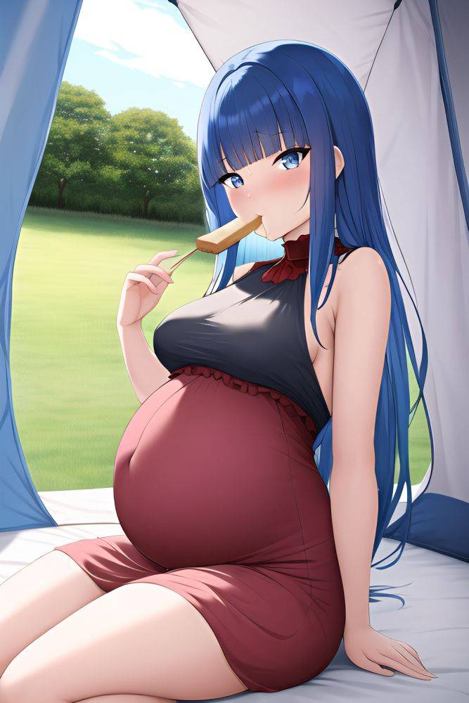 Anime Pregnant Small Tits 30s Age Seductive Face Blue Hair Straight Hair Style Light Skin Vintage Tent Close Up View Eating Goth 3664964746100025872 - AI Hentai - #main