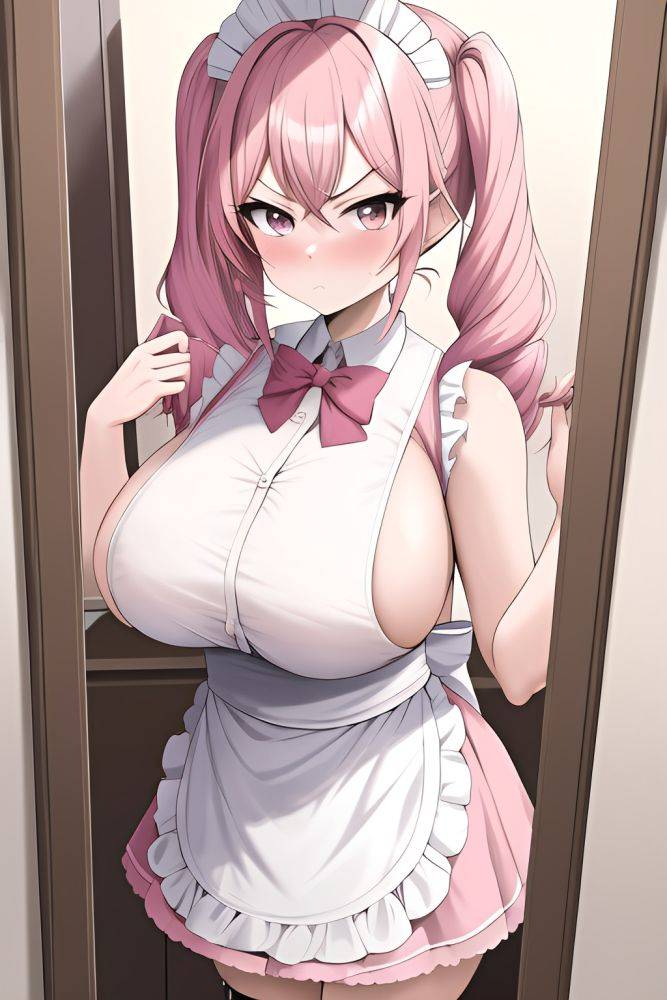 Anime Skinny Huge Boobs 18 Age Serious Face Pink Hair Pigtails Hair Style Light Skin Mirror Selfie Bus Back View On Back Maid 3665065246747810662 - AI Hentai - #main