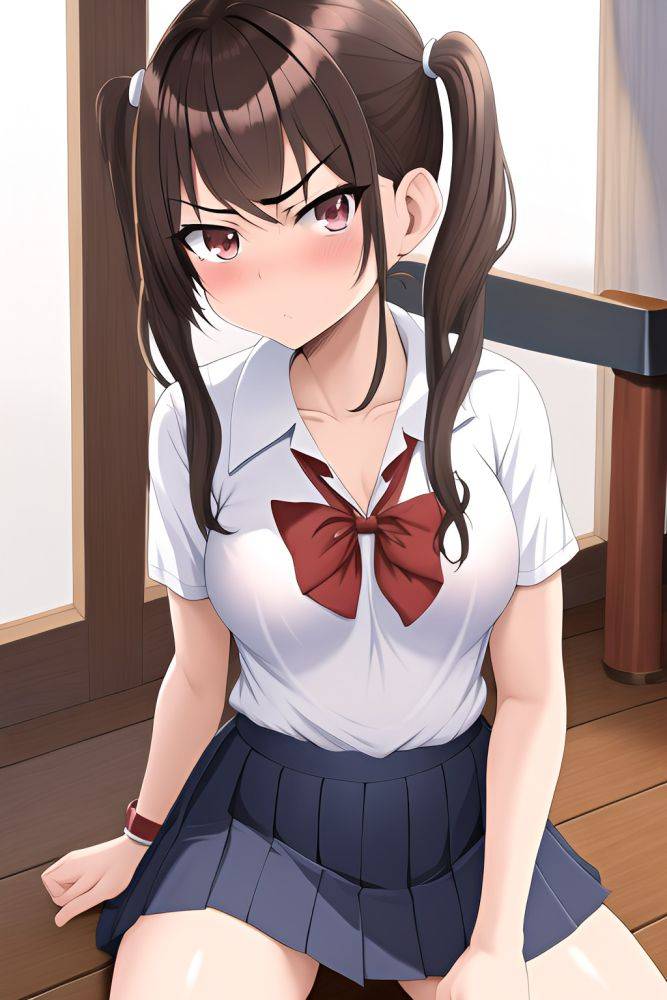 Anime Skinny Small Tits 30s Age Serious Face Brunette Pigtails Hair Style Light Skin Comic Yacht Front View Straddling Schoolgirl 3665192807649889001 - AI Hentai - #main
