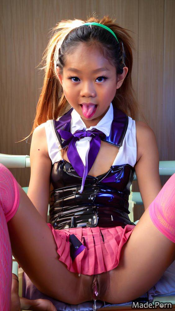 Pink open mouth perfect body suspender belt smile athlete thai AI porn - #main