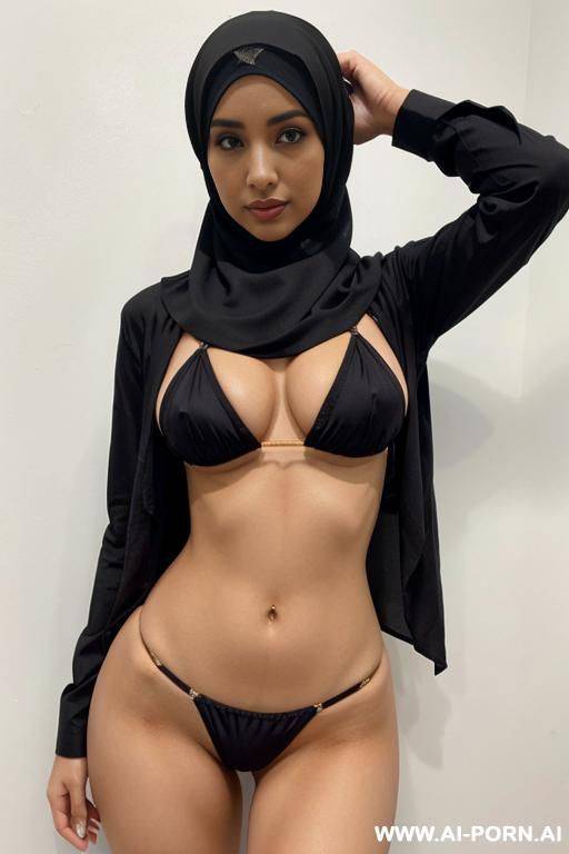 mu woman wearing hijab and g-string micro bikini - #main