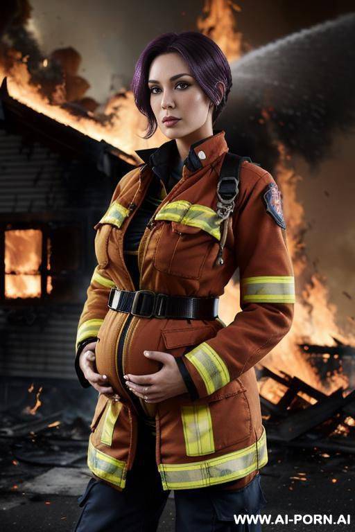 firefighter, firefighters jacket, firefighter, firefighters uniform, massive boobs, pregnant - #main