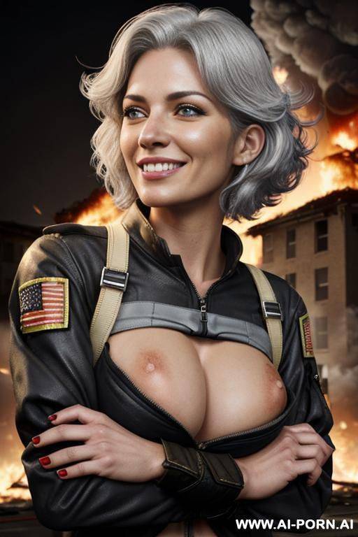 firefighter, firefighters jacket, firefighter, firefighters uniform, massive boobs, - #main