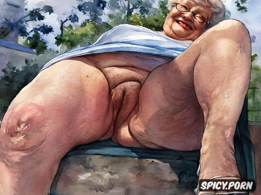 hary pubis, upskirt, cellulite legs, 89 years old fat grandma - #main