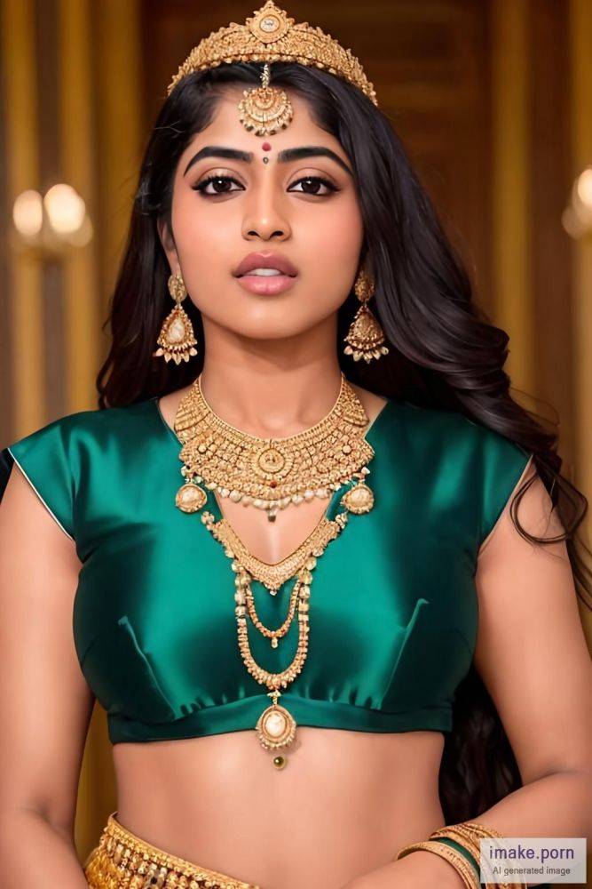 indian Megha Akash with gold crown and gold jewels - #main