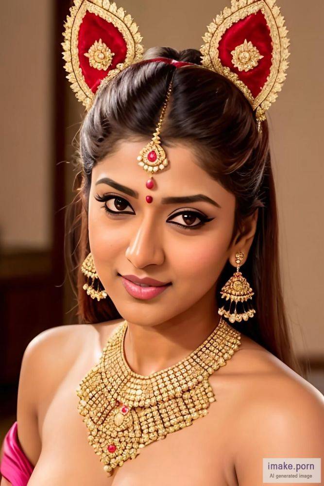 indian actress nayanthara with cat ears in gold jewels - #main