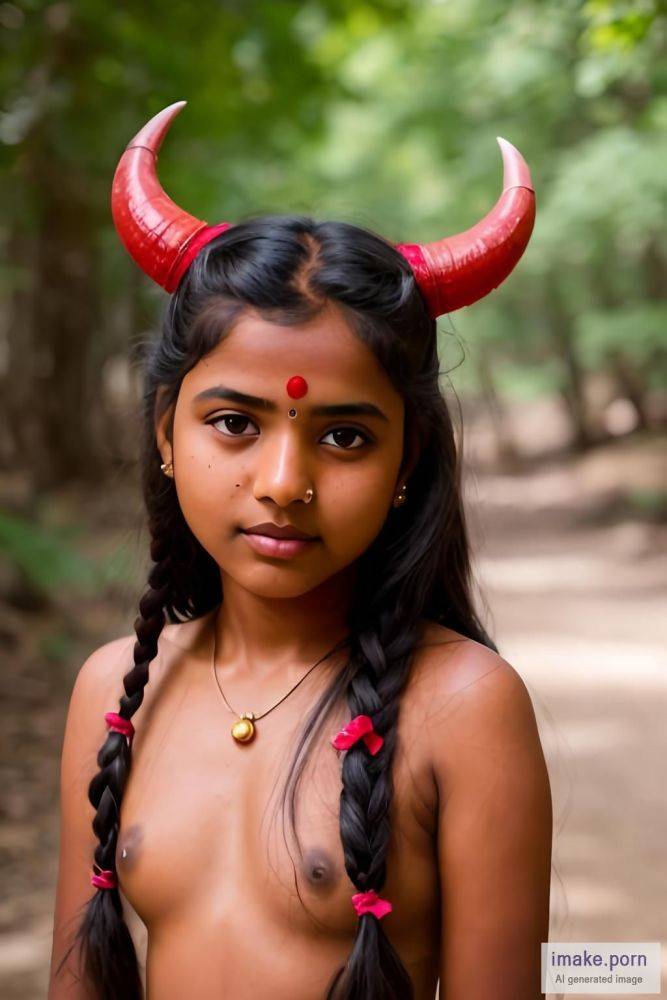 indian girl devil horns in head - #main