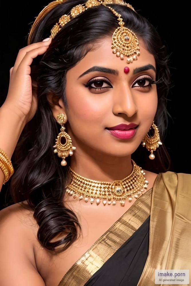 indian girl keerthi with black devil horns and gold crown in... - #main