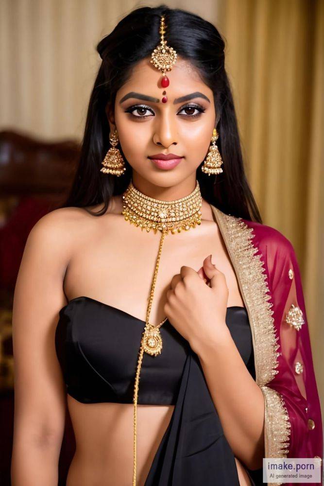 indian girl with "devil horns in head" and gold crown in head... - #main