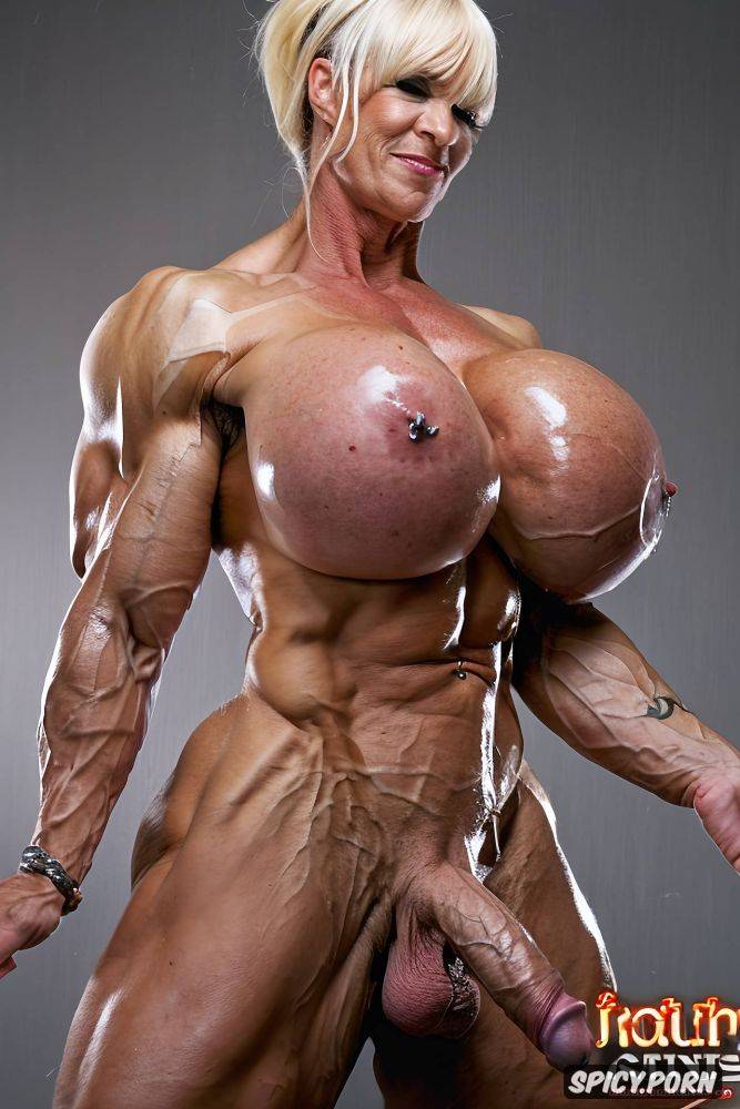 muscular futanari, stomach bulge, futanari, tattoos, mature - #main