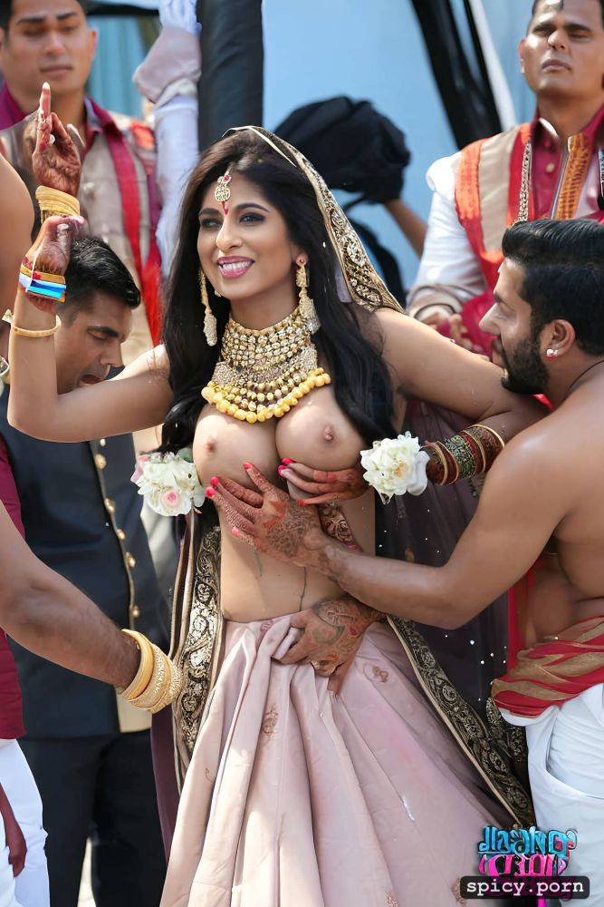 the standing beautiful indian bride in public takes a huge black dick in the mouth and get covered by cum all over his bridal dress and other people cheer the bride - #main