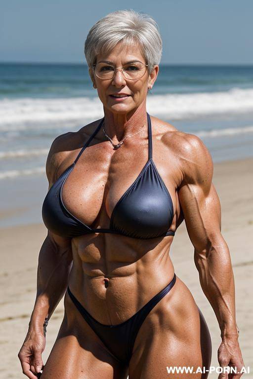 ((sexy hot old mom mature attractive milf)) (silver bikini) (necklace) ((sexy standing pose, direct eye contact)) (((oversize huge gigantic boobs))) (wide hips, massive thighs) (((choose the most - #main