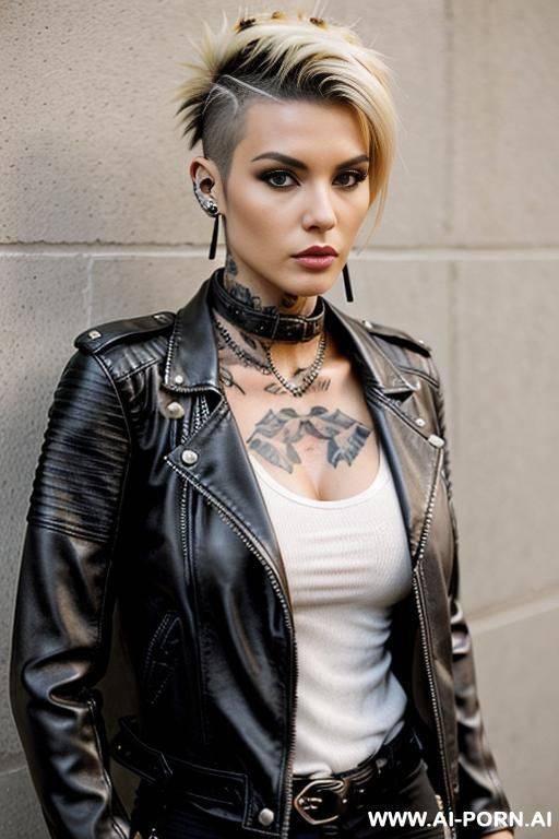 ((rock milf)) ((mohawk hair)) ((black leather jacket)) ((tattooed)) - #main