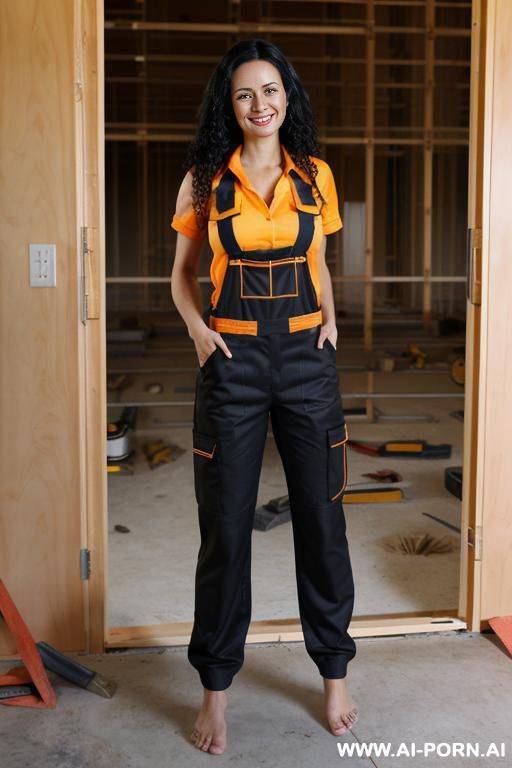 construction home, woman barefoot-barefoot, - #main