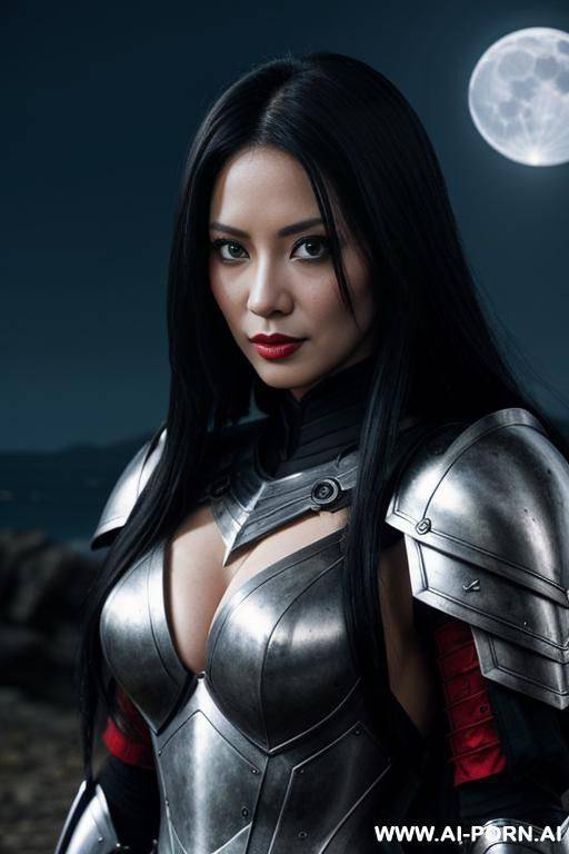 armour, black long hair, red eyes - #main