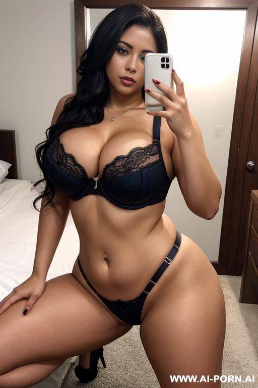 thick latina, big tits and ass, mirror selfie, naked - #main