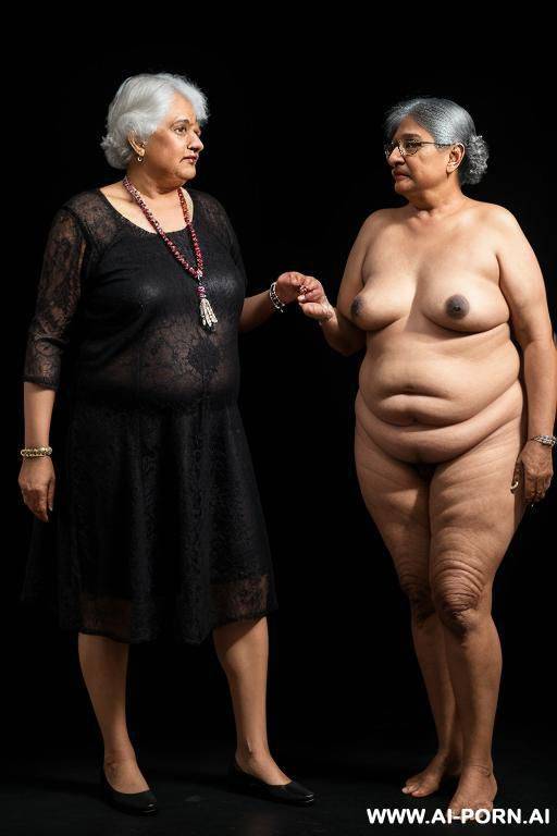 two old chubby lesbian indian shemale grandmas with big long erect penis.they are wearing plain black wedding dresses with wrinkly hands and dark natural lips - #main