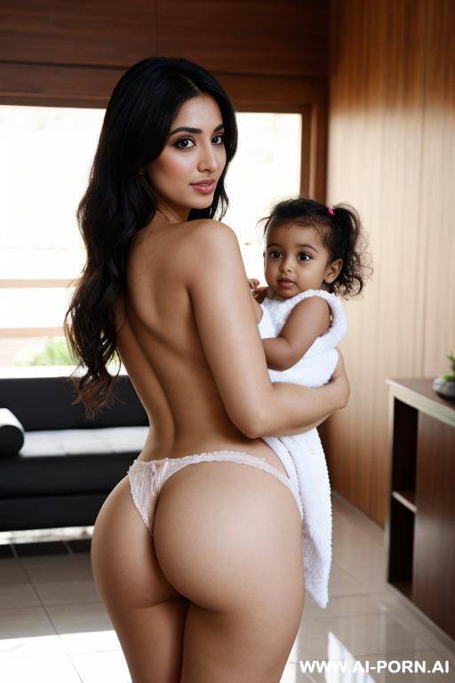 arab holding bare bottom naked niece in arms bubble butt - #main
