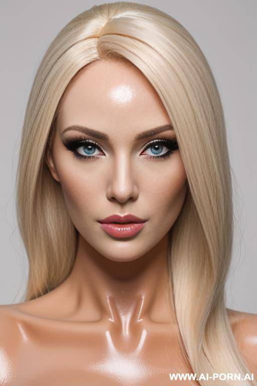 doll, plastic look, plastic skin, blonde hair, pretty face, plastic face, plastic body, fully nude, full frontal view, - #main