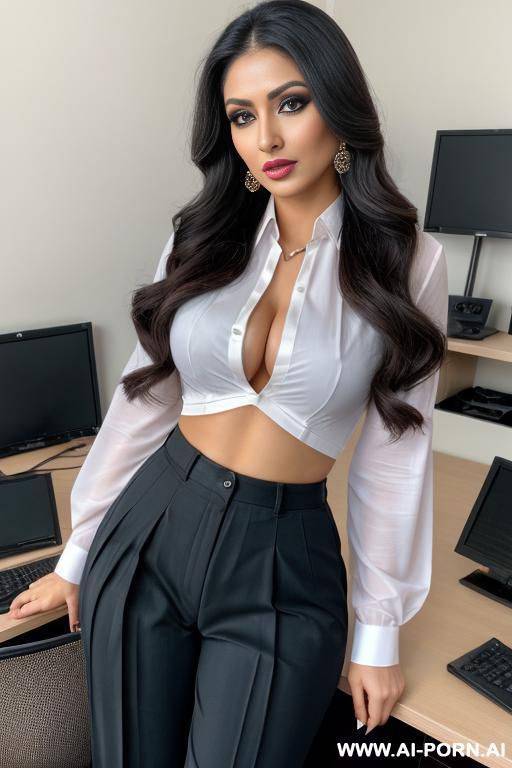 office pleated pants, indian, perse, latina, sexy makeup - #main