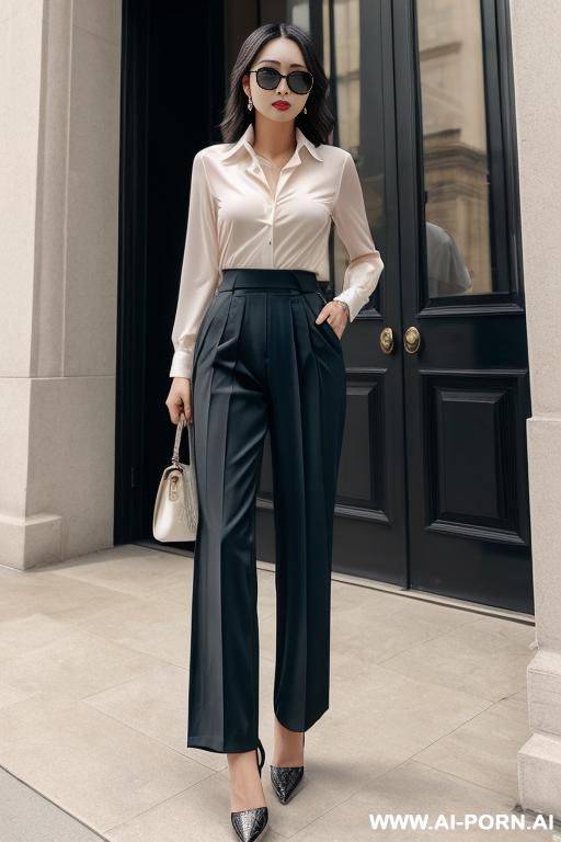 femme persic, elegant pleated pants, - #main