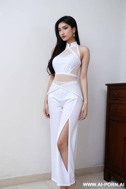 uzbek top model, torn white clothes - #main